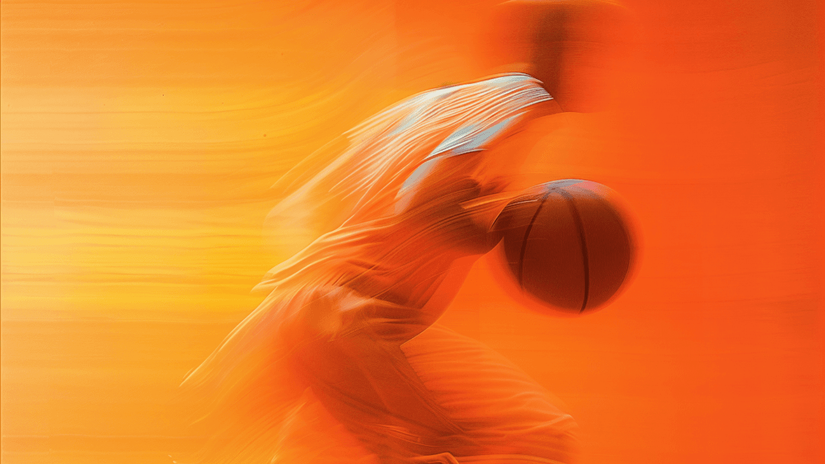 Basketball player in motion