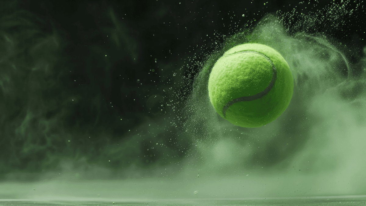 Tennis ball with particle effects